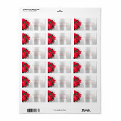 Weihnachts-Poinsettia, Silber Adressaufkleber (Vorne)