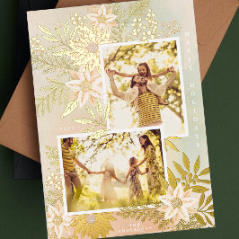 Weihnachts-Poinsettia-Splendor-FotoCollage Folien Feiertagskarte