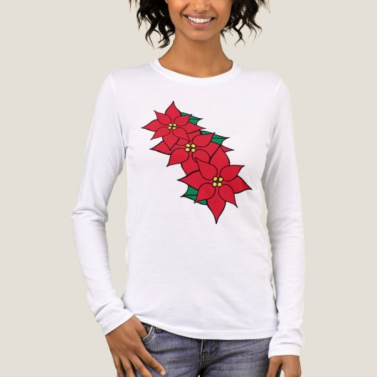 Weihnachts-Poinsettia-T - Shirt (Vorderseite)