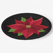 Weihnachts-Poinsettia-Teller Pappteller (Schrägansicht)