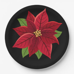 Weihnachts-Poinsettia-Teller Pappteller