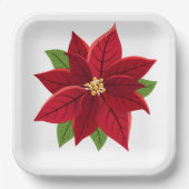 Weihnachts-Poinsettia-Teller Pappteller (Vorderseite)