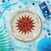 Weihnachts-Poinsettia-Teller Pappteller (Party)