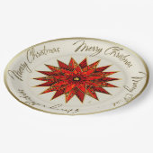 Weihnachts-Poinsettia-Teller Pappteller (Schrägansicht)
