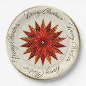 Weihnachts-Poinsettia-Teller Pappteller (Vorderseite)