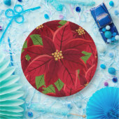 Weihnachts-Poinsettia-Teller Pappteller (Party)