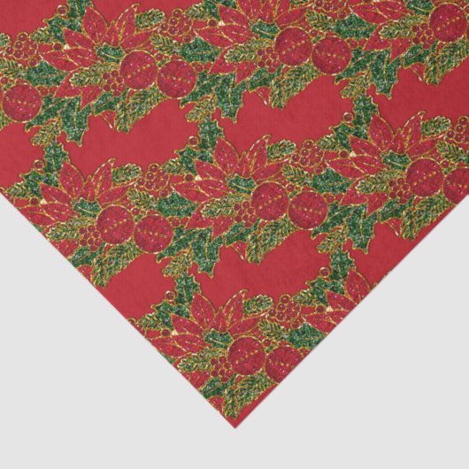 Weihnachts-Poinsettia-TISSUE-WRAP-PAPIER, rot Seidenpapier (Ausschnitt)