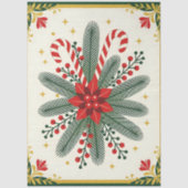 Weihnachts-Poinsettia und Candy Cane Holiday Seidenpapier (Vorderseite)