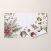 Weihnachts-Poinsettia und Goldene Schneeflocke Badhandtuch Set (Handtuch)