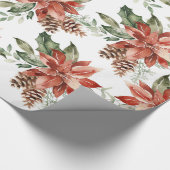 Weihnachts-Poinsettia-Urlaubspapier Geschenkpapier (Ecke)