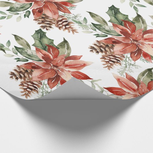 Weihnachts-Poinsettia-Urlaubspapier Geschenkpapier (Ecke)