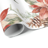 Weihnachts-Poinsettia-Urlaubspapier Geschenkpapier (Rolleneckpunkt)