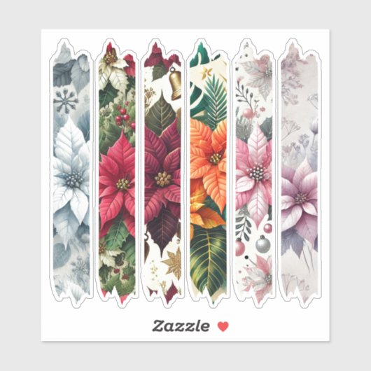 Weihnachts-Poinsettia-Washi-Tape-Aufkleber Aufkleber (Blatt)