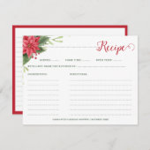 Weihnachts-Poinsettia Winter-Brautparty Rezept Begleitkarte (Vorne/Hinten)