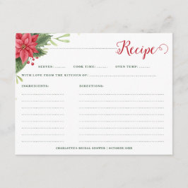 Weihnachts-Poinsettia Winter-Brautparty Rezept Begleitkarte