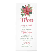 Weihnachts-Poinsettia Winter Wedding Menu Werbekarte (Vorne)