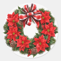 Weihnachts-Poinsettia-Wreath-Grußkarte