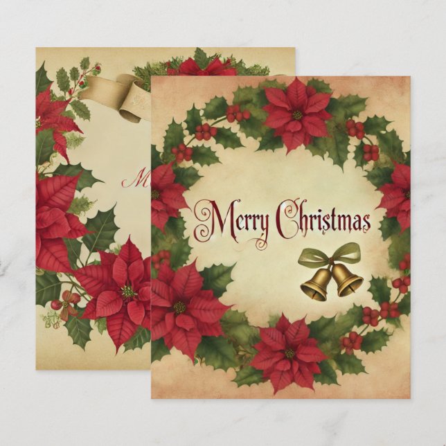 Weihnachts-Poinsettia Wreath Scrapbook (Vorne/Hinten)