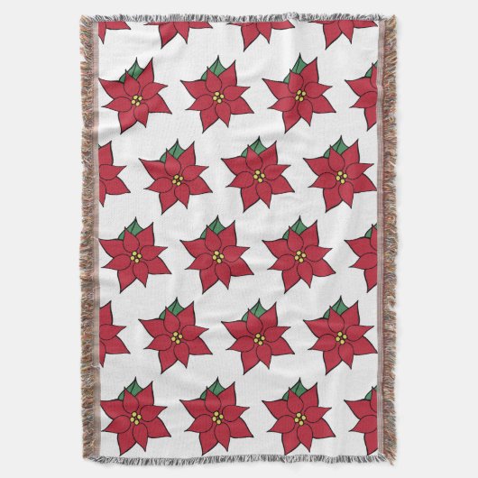 Weihnachts-Poinsettia-Wurfdecke Decke (Vorderseite Vertikal)