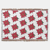 Weihnachts-Poinsettia-Wurfdecke Decke (Vorderseite)