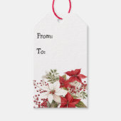 Weihnachts-Poinsettias-Design-Geschenk-Tag Geschenkanhänger (Vorderseite)