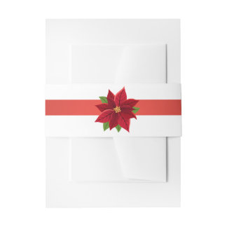 Weihnachts-Poinsettie  Einladungsbanderole