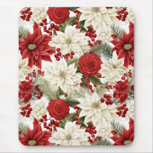 Weihnachts-Poinsettie – Florales Holiday-Design Mousepad