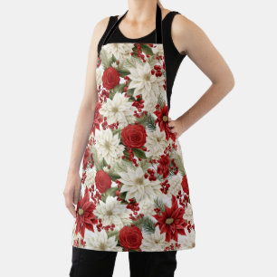 Weihnachts-Poinsettie – Florales Holiday-Design Schürze