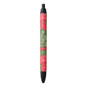 Weihnachts-Poinsettie Grün Kugelschreiber