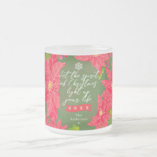 Weihnachts-Poinsettie Grün Mattglastasse