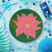Weihnachts-Poinsettie in Rosa Pappteller (Party)