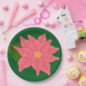 Weihnachts-Poinsettie in Rosa Pappteller (Party)