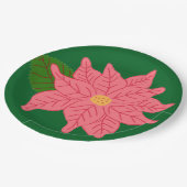 Weihnachts-Poinsettie in Rosa Pappteller (Schrägansicht)