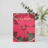 Weihnachts-Poinsettie - Postkarte (Stehend Vorderseite)