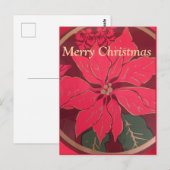 Weihnachts-Poinsettie - Postkarte (Vorne/Hinten)
