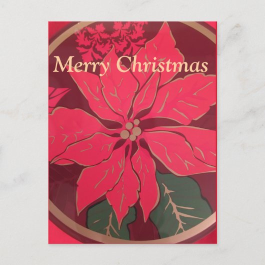 Weihnachts-Poinsettie - Postkarte (Vorderseite)