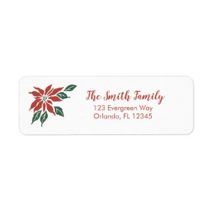 Weihnachts-Poinsettien-Blumen-Rücksendeadresse