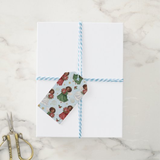 Weihnachts-Poinsettien-Engel  Geschenkanhänger (Mit Garn)
