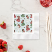 Weihnachts-Poinsettien-Engel Serviette (Beispiel)