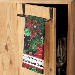 Weihnachts-Poinsettien Fügen Sie Ihren benutzerdef Geschirrtuch