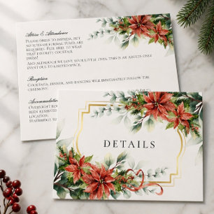 Weihnachts-Poinsettien-Hochzeitsdetails-Beilagekar Begleitkarte