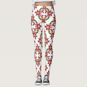 Weihnachts-Poinsettien-Leggings Leggings