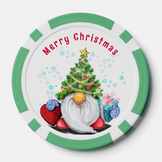 Weihnachts-Poker-Chips Gnome mit Geschenken Pokerchips (Rückseite)