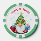 Weihnachts-Poker-Chips Gnome mit Geschenken Pokerchips (Vorderseite)