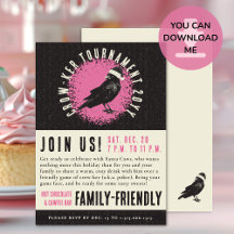 Weihnachts-Poker und Game Night Crow Einladung