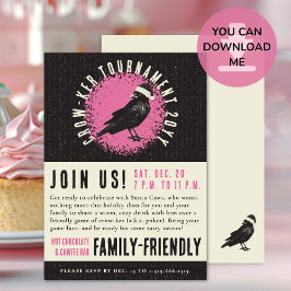 Weihnachts-Poker und Game Night Crow Einladung