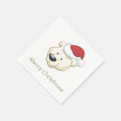 Weihnachts-Polar-Bär Frohe Weihnachten Serviette (Ecke)