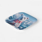 Weihnachts-Polar-Bär mit Herz Pappteller (Gewinkelt)