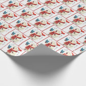 Weihnachts-Polar-Bär singen Geschenkpapier (Ecke)