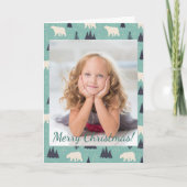 Weihnachts-Polar-Bären Evergreen Trees Schnee Foto (Vorderseite)